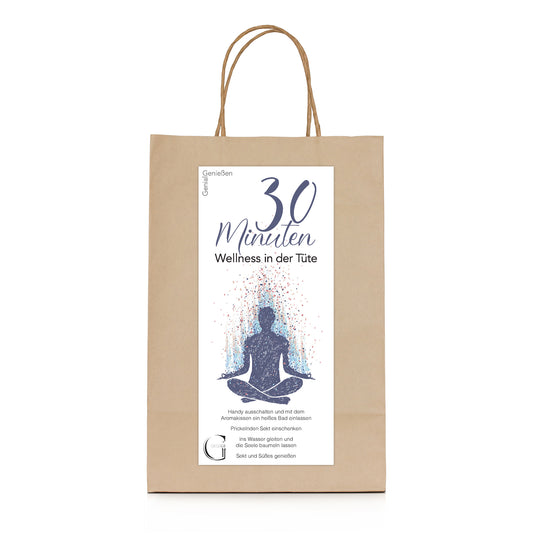 Liebevoll zusammengestelltes Wellness-Geschenkset von Genial Genießen mit entspannenden Produkten zum Verwöhnen und Genießen
