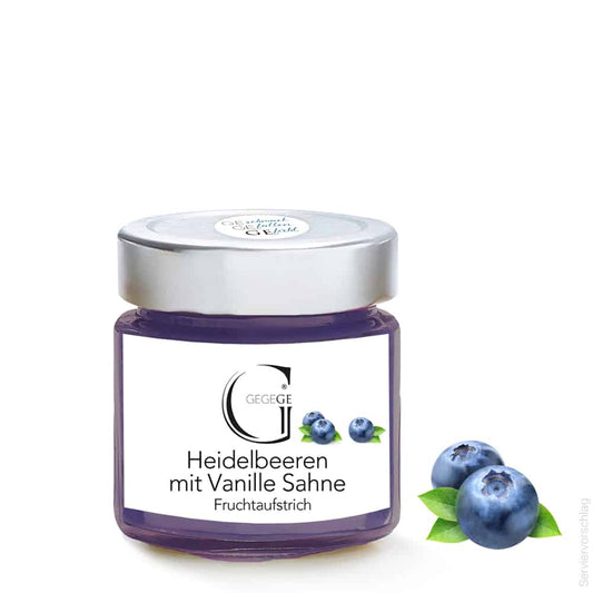 Fruchtaufstrich Heidelbeeren Vanille Sahne