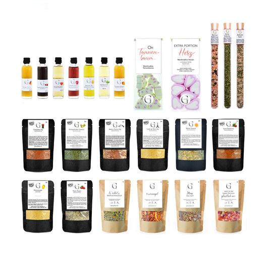 Hochwertiges Adventskalender-Set von Genial Genießen für Frauen mit abwechslungsreichen Mini-Delikatessen, süßen Überraschungen und aromatischen Genussprodukten für die Vorweihnachtszeit.